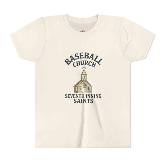 Baseball Church Tee - Perfect for Little League, Sports Teams, and Family Gatherings, Youth Short Sleeve Shirt, Cute Baseball Gift, [...]